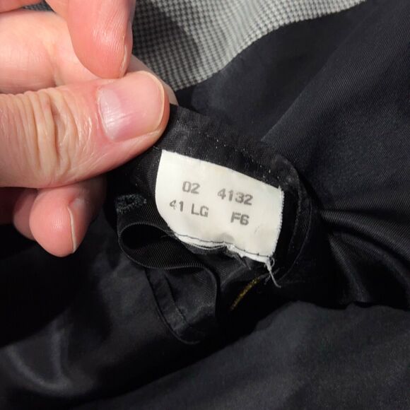 VTG 90s Brooks Brothers 3-Button Suit USA Gray Micro Houndstooth Wool Men’s 41L - Picture 10 of 16